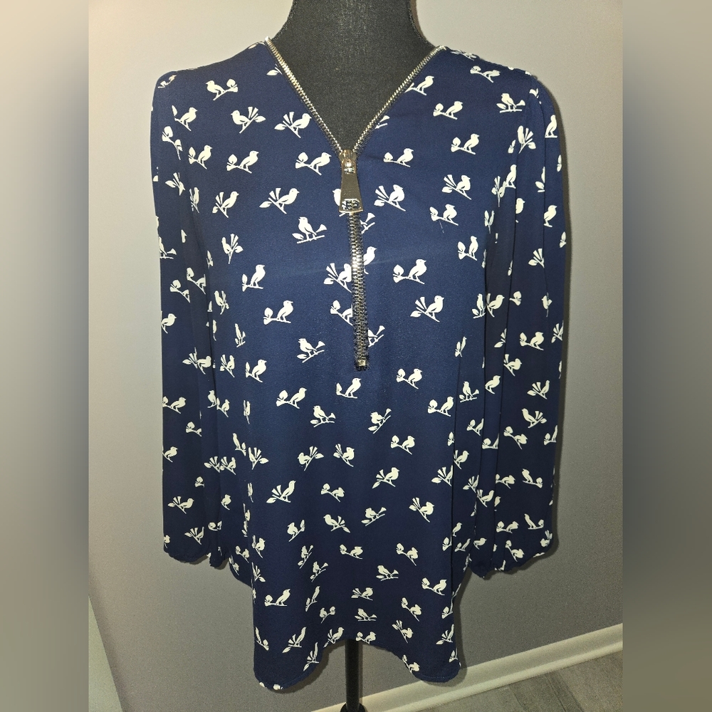 LAST CALL: Blue Bird Blouse Shirt Size Medium